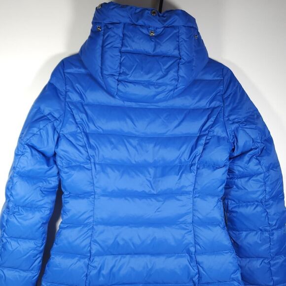 United Colors Of Benetton Women's Sz 4 Blue Down Full Zip Hooded Jacket Coat - Picture 8 of 12